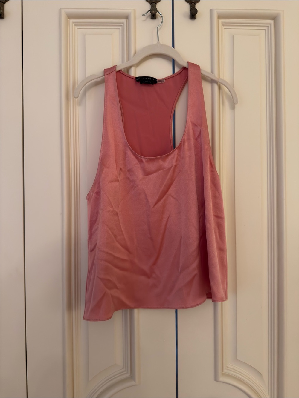 Alice + Olivia Rose Pink Satin Racerback Camisole